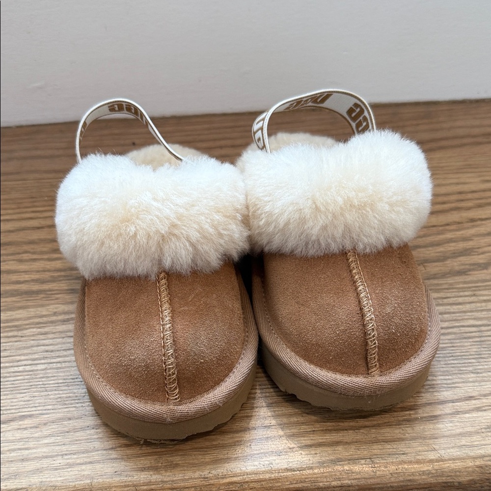 UGG Brown and Cream Fur-Lined Slippers